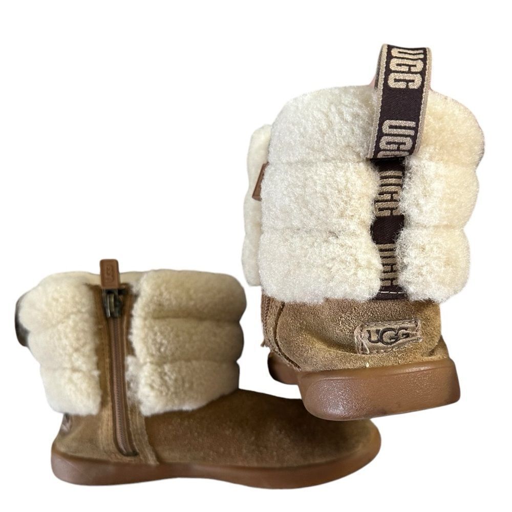 Ugg Mini Quilted‎ Fluff Chestnut Boots Kids size 12
